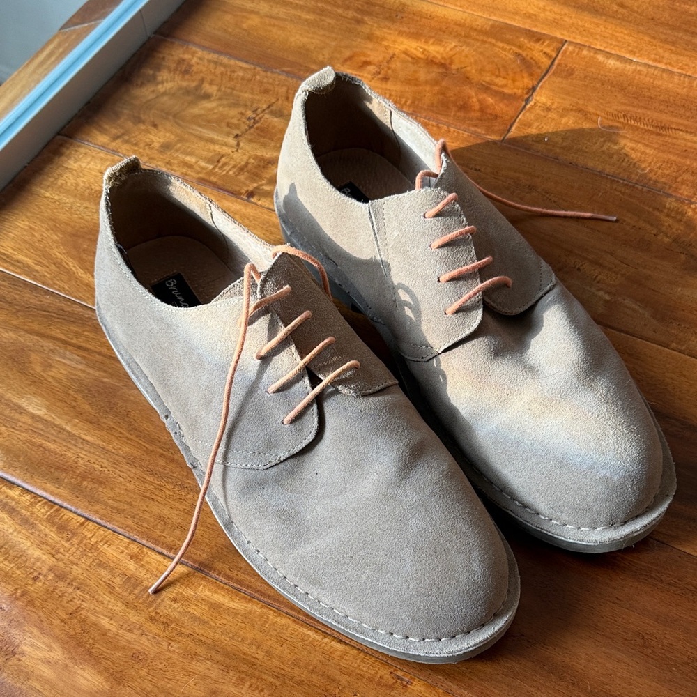Men's Casual Tan Suede Leather Shoes